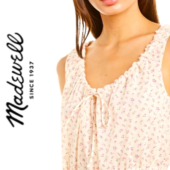 NWT/NIB MADEWELL ๐ฏ Cotton Floral Peasant Tant-Tie - Picture 2 of 13